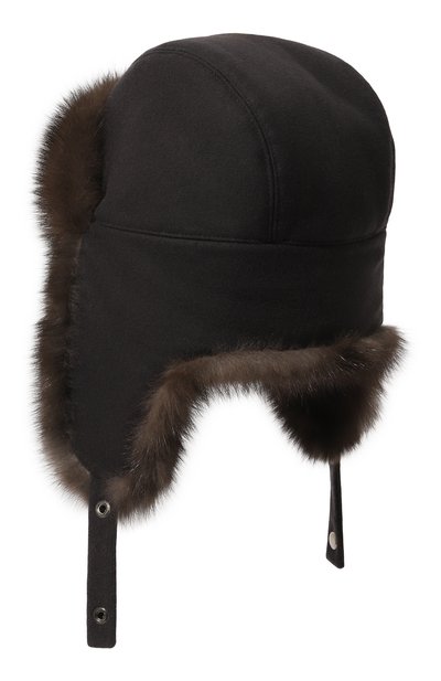 Кашемировая шапка-ушанка с отделкой из меха соболя BLACK SABLE, арт. BS-005F10, фото 3