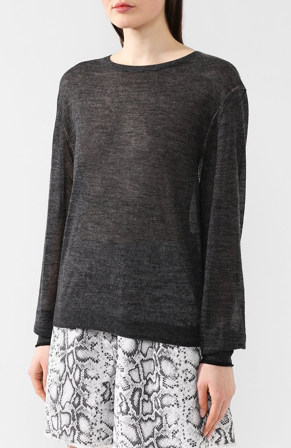 Пуловер ACNE STUDIOS серого цвета по цене 37450 руб., арт. A60055, фото 3 Пуловер ACNE STUDIOS, арт. A60055, фото 3