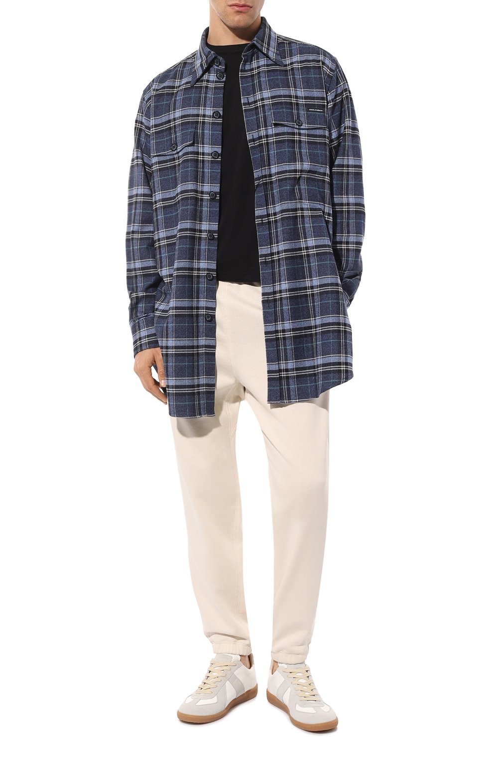 Хлопковая рубашка DOLCE & GABBANA синего цвета по цене 94450 руб., арт. G5IY9T/FQ6CX, фото 2 Хлопковая рубашка DOLCE & GABBANA, арт. G5IY9T/FQ6CX, фото 2