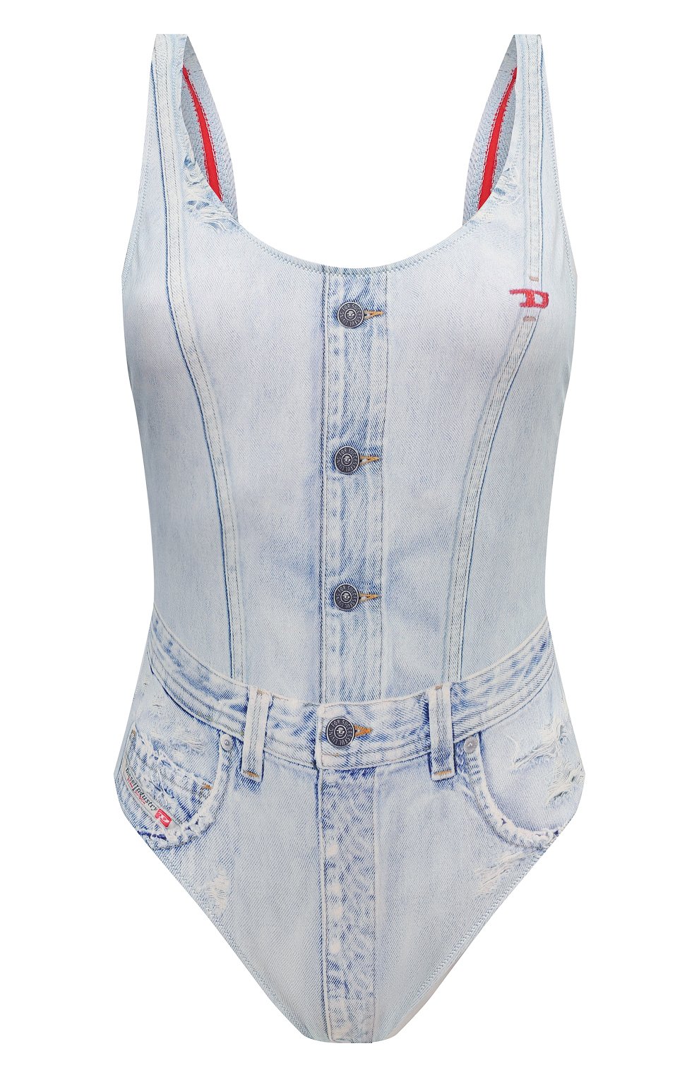 Слитный купальник DIESEL голубого цвета по цене 20650 руб., арт. A04117/0CJAV, фото 1 Слитный купальник DIESEL, арт. A04117/0CJAV, фото 1