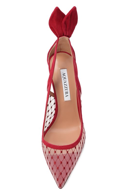 Туфли Bow Tie Net 105 Aquazzura DNNHIGP0/FMS Бордовый  DNNHIGP0/FMS Фото 6