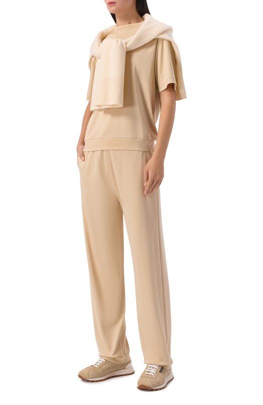 Брюки из шелка и хлопка MVST M25.2MW.T403/SC00 Бежевый  M25.2MW.T403/SC00 Фото 2