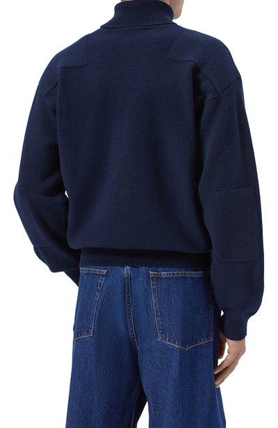 Шерстяной свитер JIL SANDER темно-синего цвета по цене 141500 руб., арт. J22GP0298/J14851, фото 4 Шерстяной свитер JIL SANDER, арт. J22GP0298/J14851, фото 4