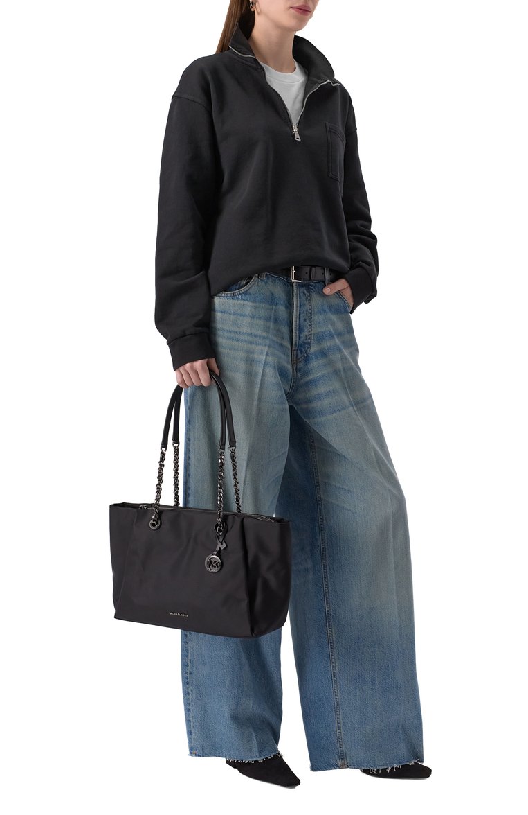 Женская сумка-тоут georgia MICHAEL MICHAEL KORS черного цвета, арт. 30R5SI0T1C | Фото 7 (Размер: large; Драгоценные камни: Проставлено; Материал сплава: Проставлено; Материал: Текстиль)