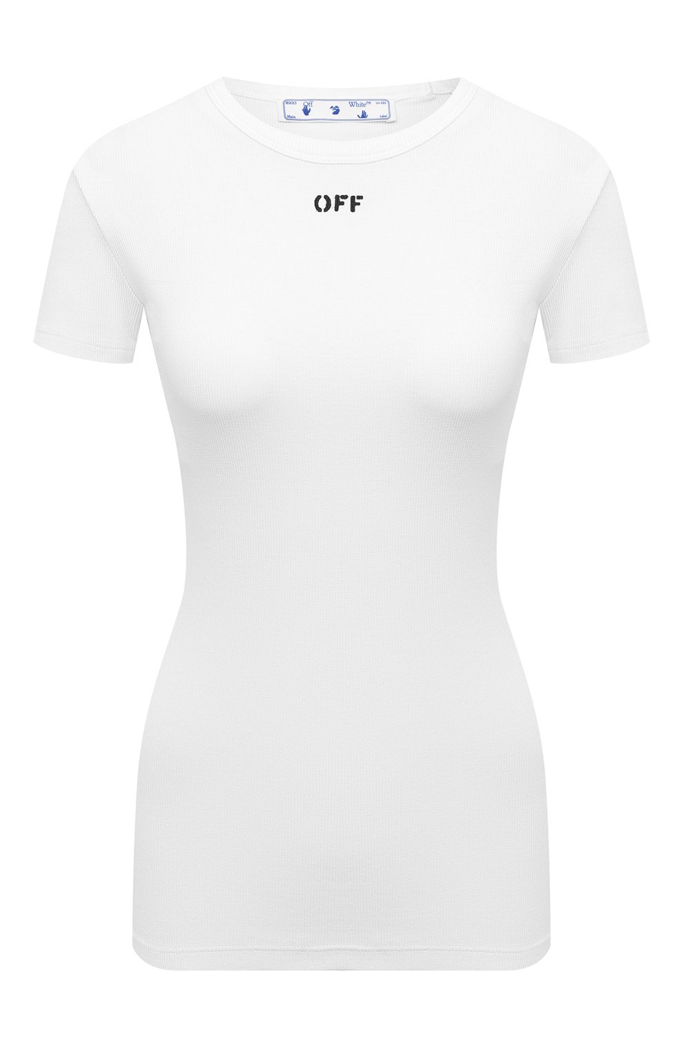 Хлопковая футболка OFF-WHITE белого цвета по цене 43950 руб., арт. 0WAA065S21JER001, фото 1 Хлопковая футболка OFF-WHITE, арт. 0WAA065S21JER001, фото 1