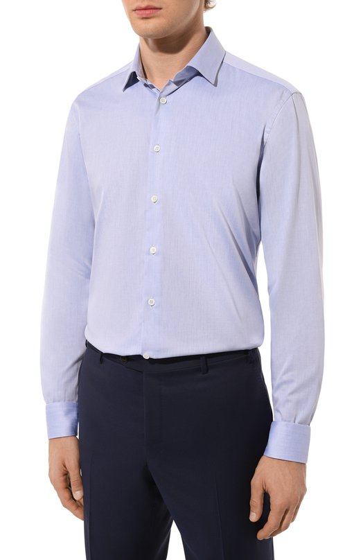 Хлопковая сорочка Corneliani 94P010-9411409 Синий  94P010-9411409 Фото 4