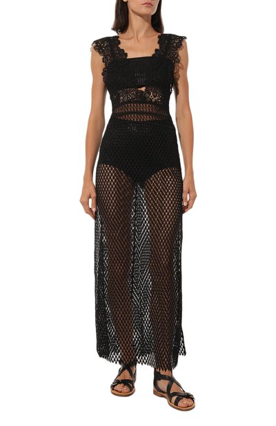 Платье ERMANNO SCERVINO черного цвета по цене 87800 руб., арт. D424Q306MYJ, фото 3 Платье ERMANNO SCERVINO, арт. D424Q306MYJ, фото 3