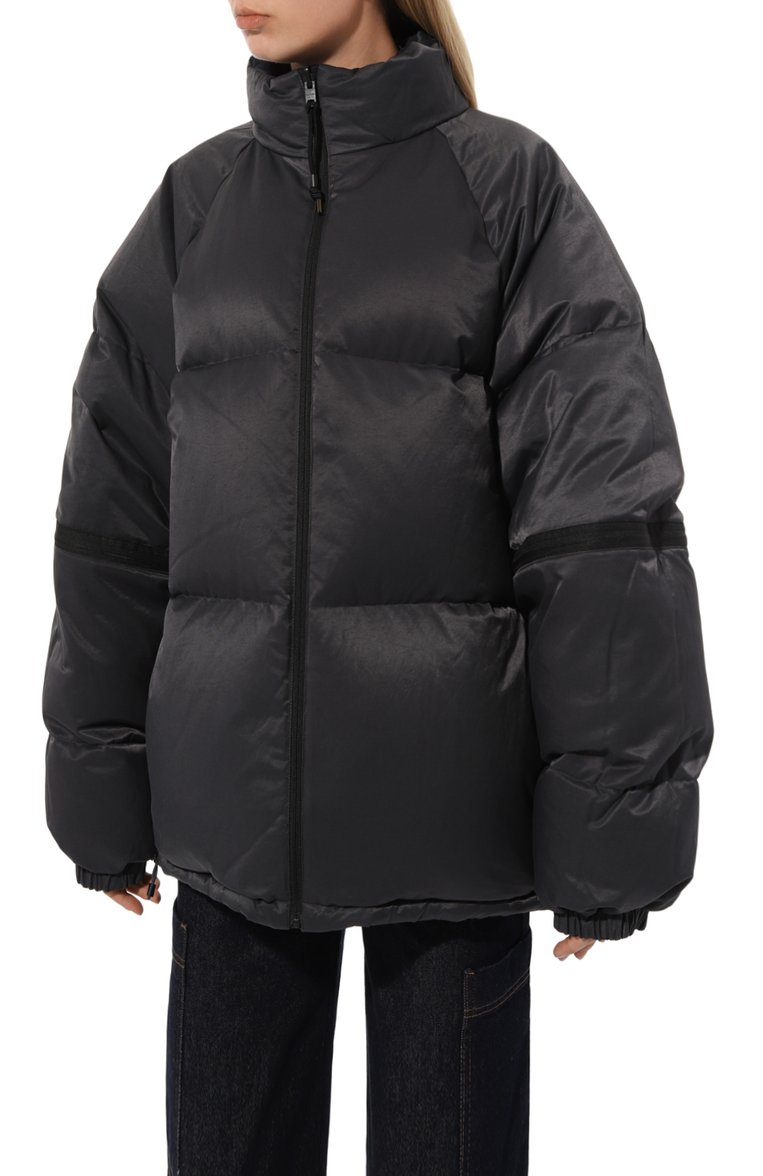 Женский пуховик ACNE STUDIOS темно-синего цвета, арт. FN MN 0UTW000790838 | Фото 6 (Рукава: Длинные; Стили: Спорт-шик; Длина (верхняя одежда): До середины бедра; Кросс-КТ: Пуховик)