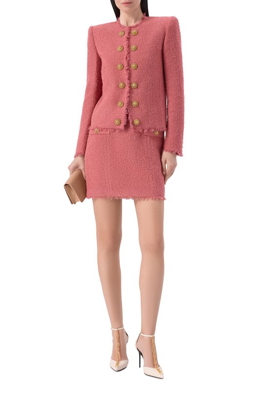 Шерстяной жакет Balmain GF0SM508/WD60 Розовый  GF0SM508/WD60 Фото 2