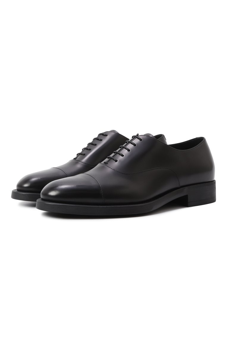 Мужские кожаные оксфорды GIORGIO ARMANI черного цвета, арт. X2C684/XF294 | Фото 1 (Материал внутренний: Натуральная кожа; Нос: Не проставлено; Стили: Классически�й; Материал внешний: Натуральная кожа)