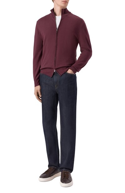 Шерстяной кардиган CANALI фиолетового цвета по цене 62500 руб., арт. C0022/MK01149, фото 2 Шерстяной кардиган CANALI, арт. C0022/MK01149, фото 2