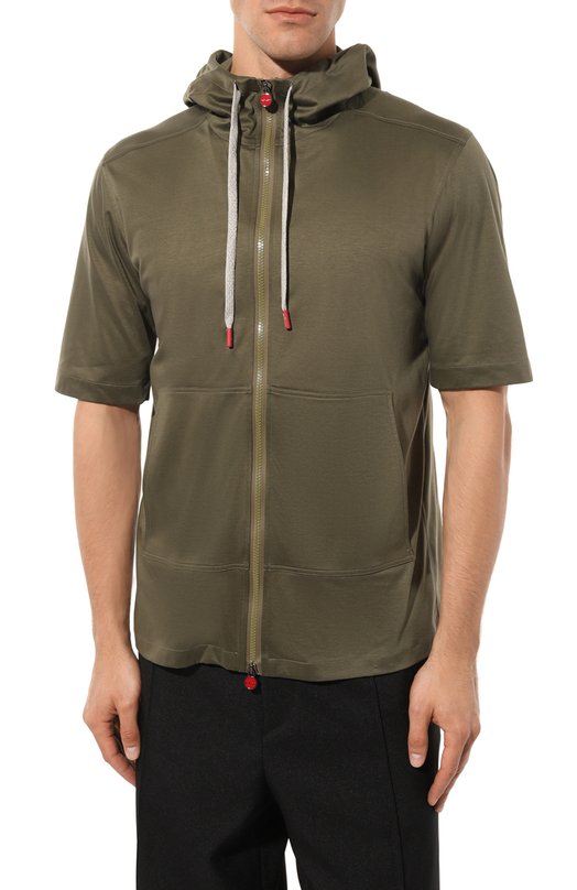 Хлопковая толстовка Kiton UMC010H08436 Хаки  UMC010H08436 Фото 3