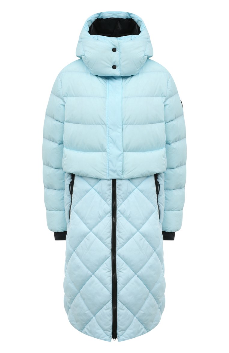 Женский пуховик BOGNER FIRE+ICE голубого цвета, арт. 44527515 | Фото 1 (Рукава: Длинные; Длина (верхняя одежда): До колена; Материал утеплителя: Пу�х и перо; Материал внешний: Синтетический материал; Стили: Спорт-шик; Кросс-КТ: Пуховик)