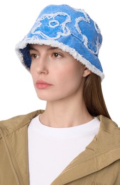 Женская хлопковая панама MARNI голубого цвета, арт. CLMC0146U0/USCX34 | Фото 2 (Материал: Текстиль, Хлопок; Нос: Не проставлено)