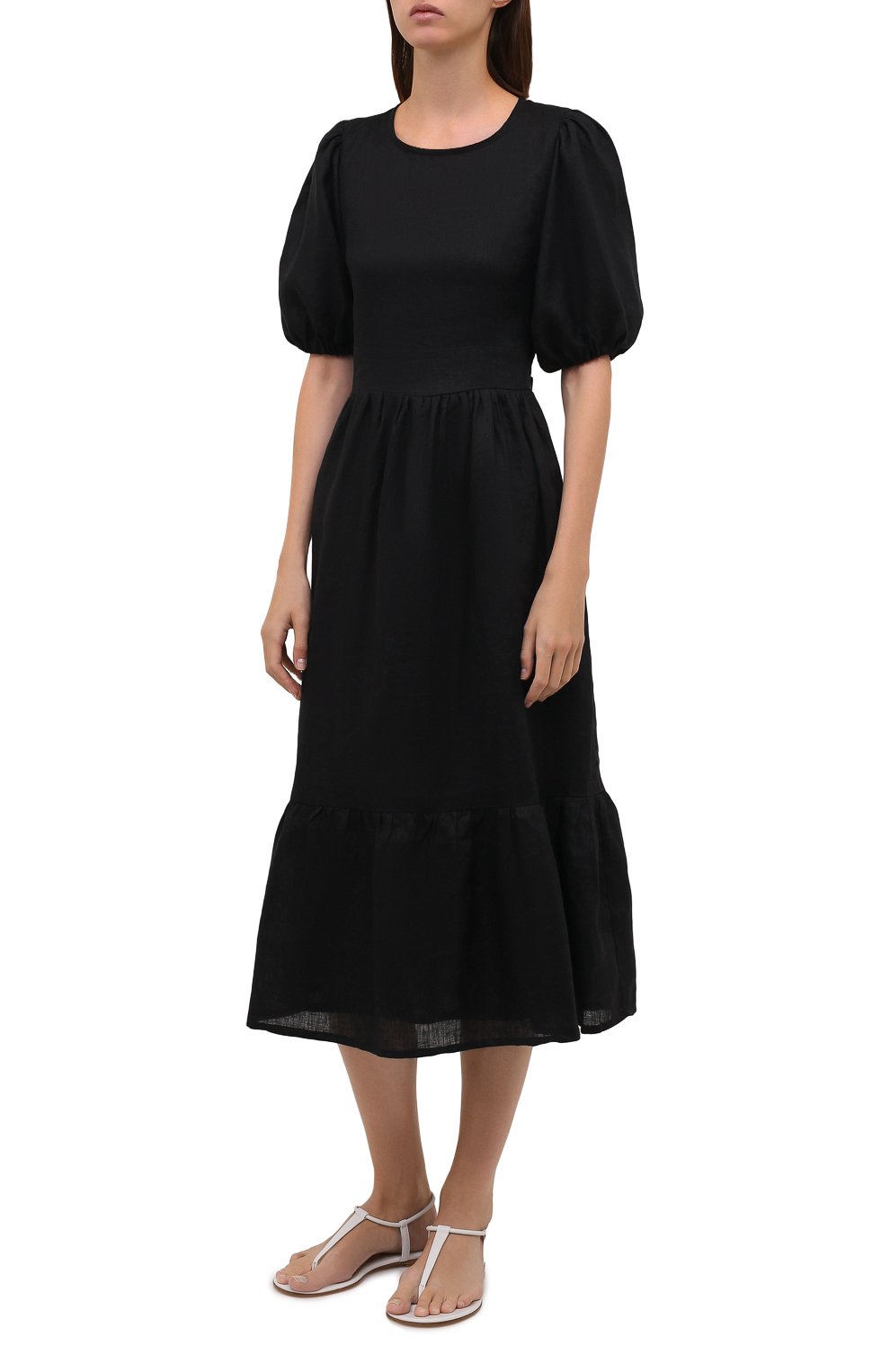Льняное платье FAITHFULL THE BRAND черного цвета по цене 47650 руб., арт. FF1928-BLK, фото 3 Льняное платье FAITHFULL THE BRAND, арт. FF1928-BLK, фото 3