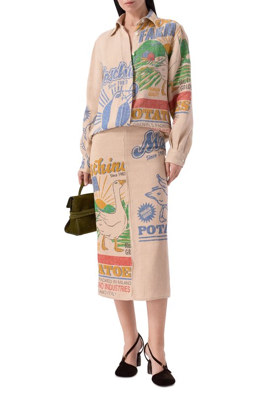 Льняная юбка Moschino A0117/0421 Бежевый  A0117/0421 Фото 2