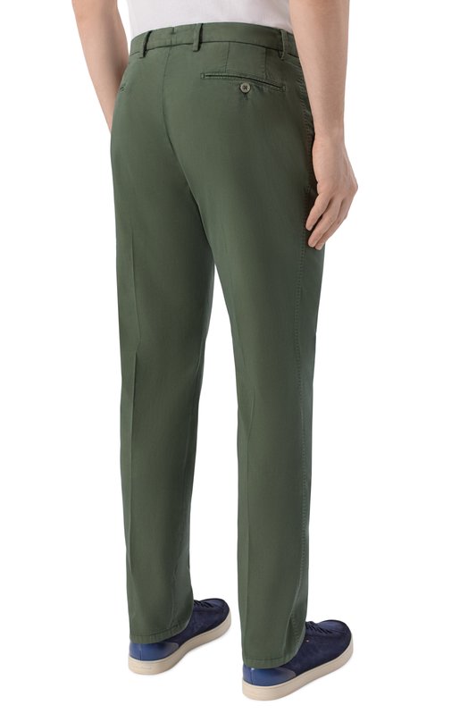 Хлопковые брюки Marco Pescarolo SLIM80/5300 Зелёный  SLIM80/5300 Фото 4