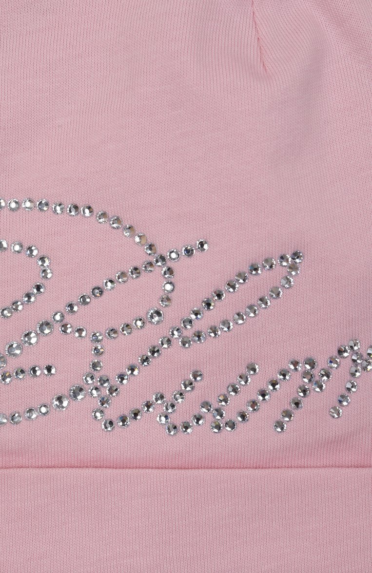 Детский комплект из трех предметов BLUMARINE розового цвета, арт. BNKT001.0.JF054/3M-9M | Фото 9 (Нос: Не проставлено; Материал внешний: Хлопок; Ростовка одежда: 0 - 3 мес | 50 - 60 см, 3 мес | 62 см, 6 мес | 68 см)