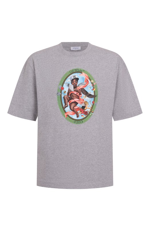 Хлопковая футболка Off-White 0MAA120S25JER002 Серый 0MAA120S25JER002