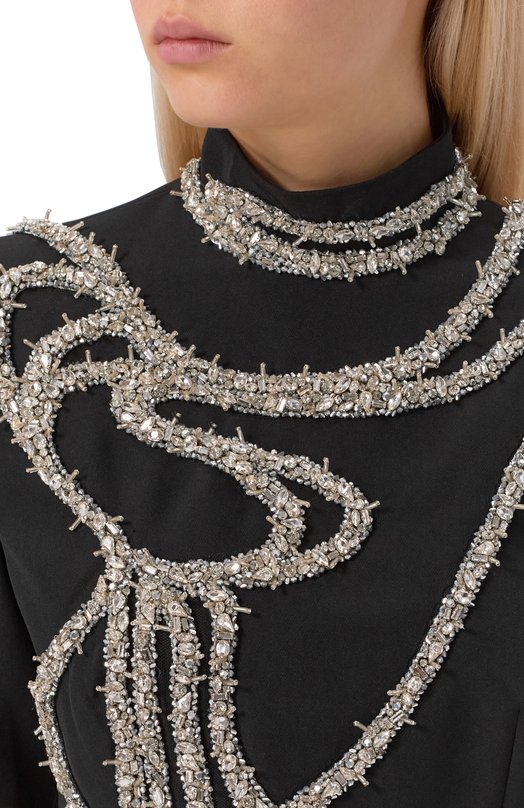 Платье с отделкой стразами и бисером Zuhair Murad FDR25002/CRCA019 Чёрный  FDR25002/CRCA019 Фото 4