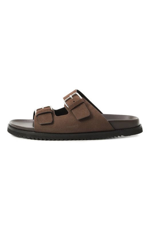 Шлепанцы из нубука Corneliani 25TM86-2520920 Коричневый  25TM86-2520920 Фото 4