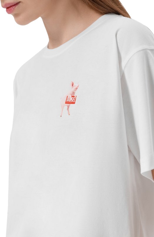 Хлопковая футболка Diesel A21922/0JMBD Белый  A21922/0JMBD Фото 5