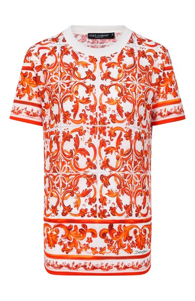 Женская хлопковая футболка DOLCE & GABBANA, арт. F8V42T/GDDT6