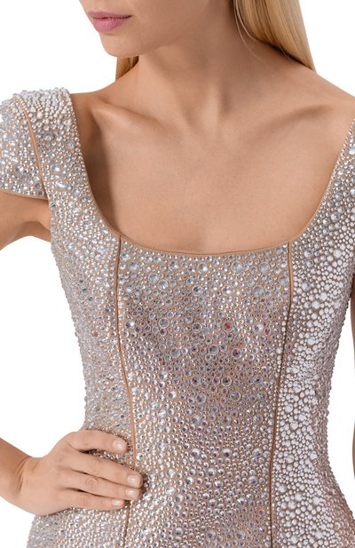 Платье с отделкой стразами GIUSEPPE DI MORABITO, арт. 05FW2DR499FC 05432A, фото 5