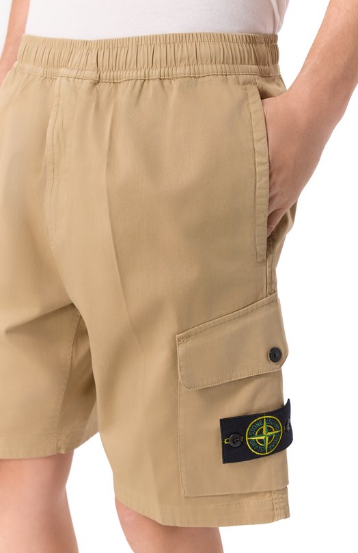 Хлопковые шорты Stone Island K1S15L100L03S0012 Бежевый  K1S15L100L03S0012 Фото 5
