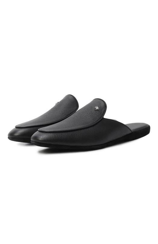 Кожаные домашние туфли Stefano Ricci UL01_P773/VTD Чёрный UL01_P773/VTD