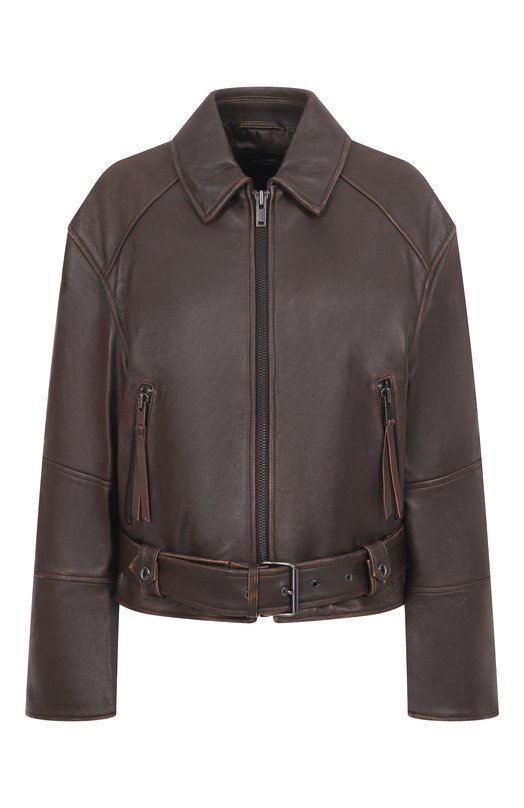 Кожаная куртка Weekend Max Mara EGIZI0 Коричневый EGIZI0