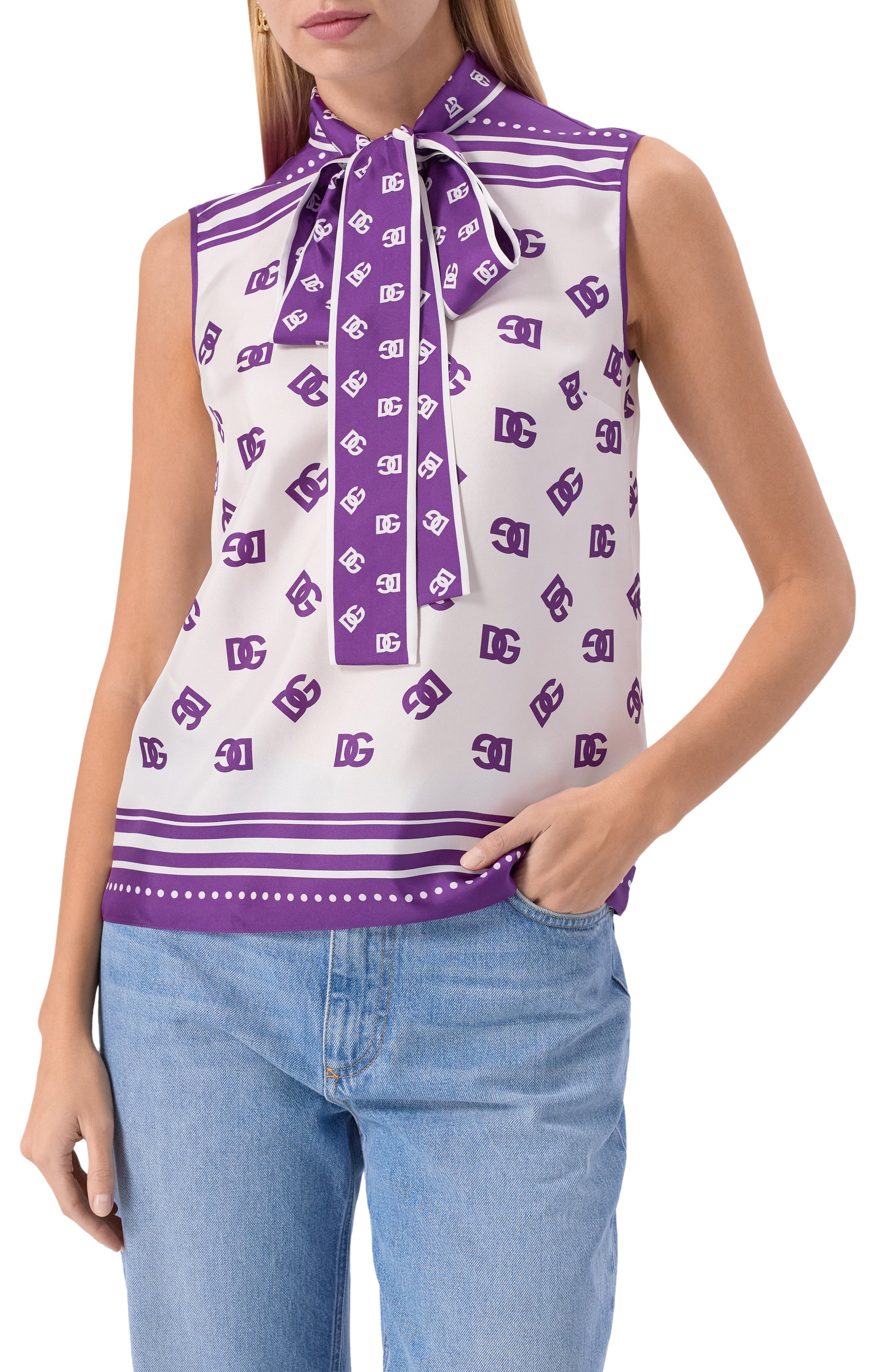 Шелковый топ DOLCE & GABBANA, арт. F7AN7T/HI1Z5, фото 3