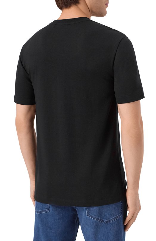 Футболка из лиоцелла и хлопка BOSS 50555102 Чёрный  50555102 Фото 4