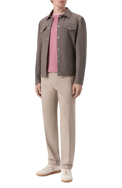 Футболка из хлопка и льна BRUNELLO CUCINELLI, арт. MW8357427, фото 2