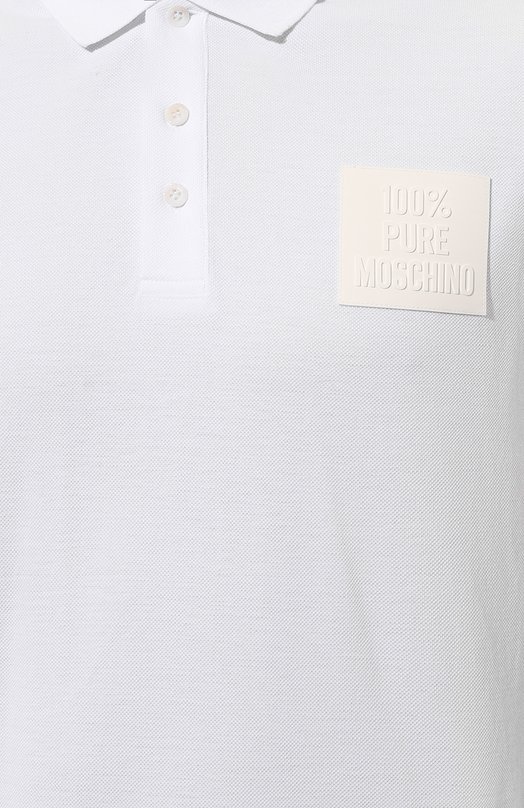 Хлопковое поло Moschino Белый, фото 5