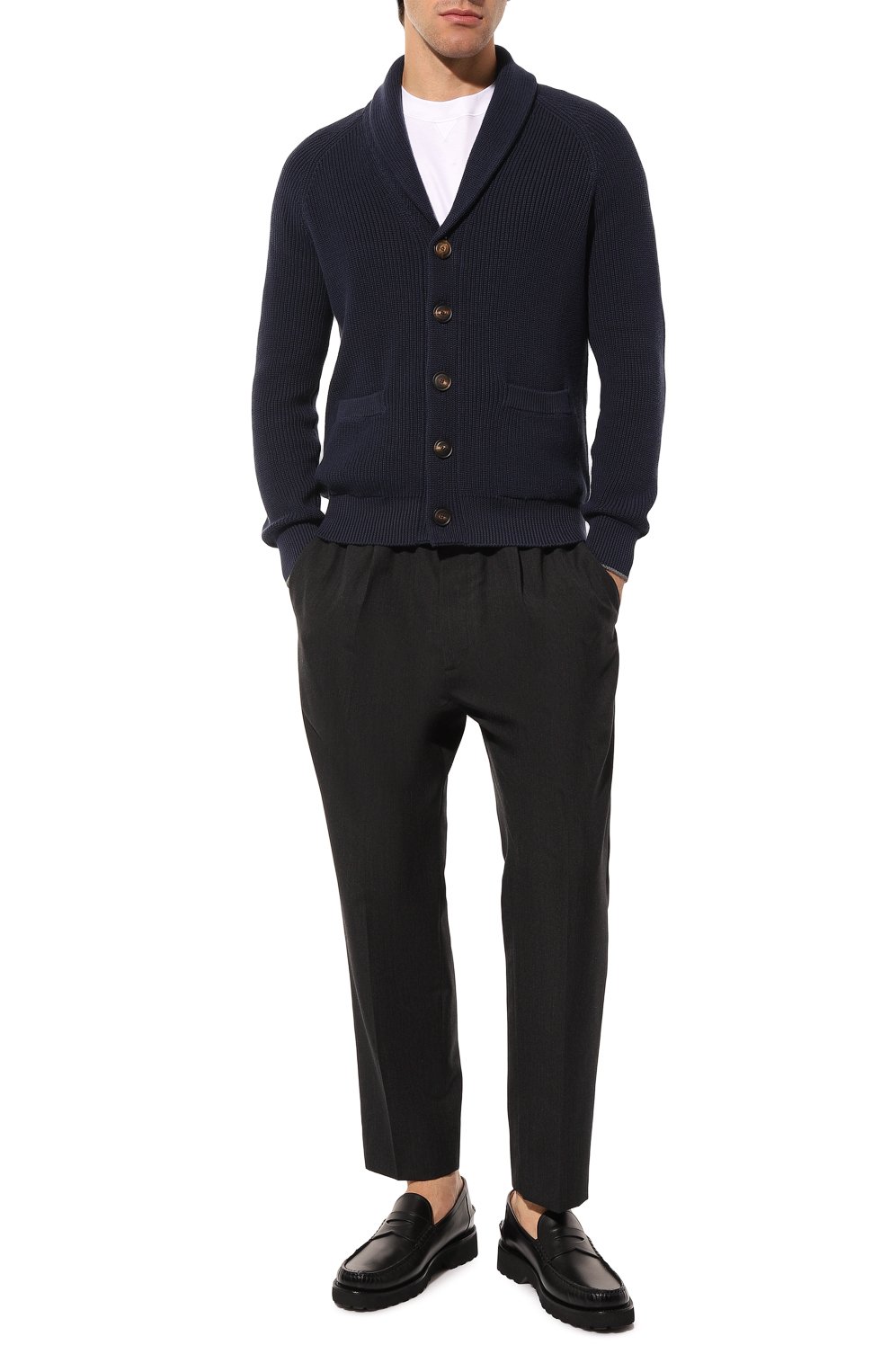 Хлопковый кардиган BRUNELLO CUCINELLI темно-синего цвета по цене 165000 руб., арт. M2874B2216, фото 2 Хлопковый кардиган BRUNELLO CUCINELLI, арт. M2874B2216, фото 2