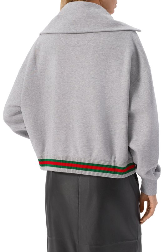 Хлопковый свитшот Gucci 794632/XJG08 Серый  794632/XJG08 Фото 4