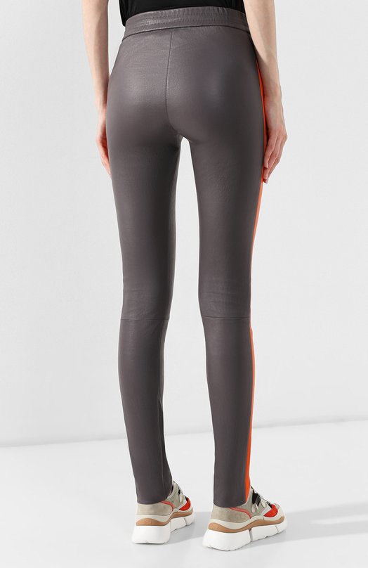 Кожаные легинсы DROMe Серый, фото 4