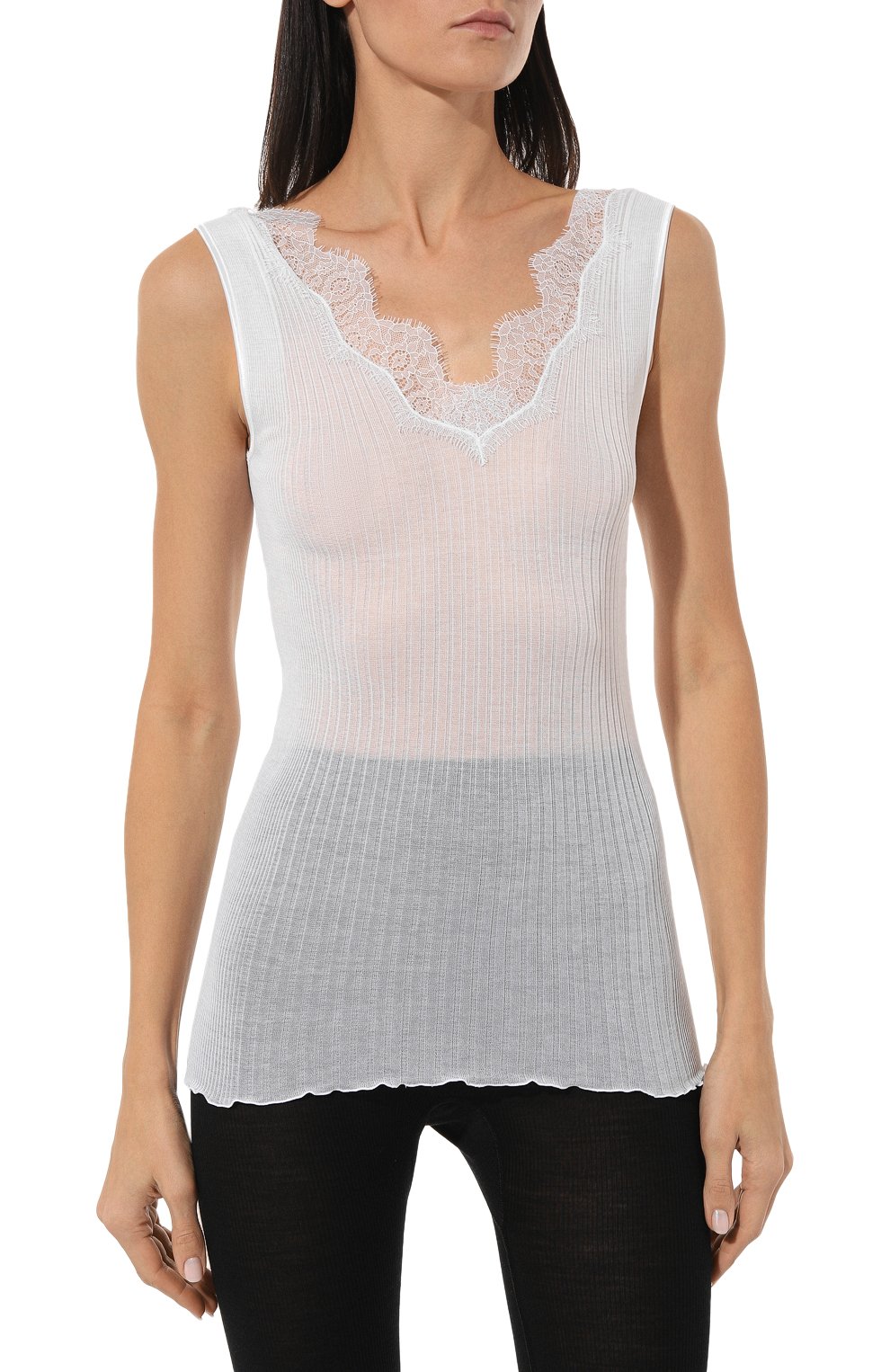 Хлопковый топ ZIMMERLI белого цвета по цене 23200 руб., арт. 207-2801, фото 3 Хлопковый топ ZIMMERLI, арт. 207-2801, фото 3