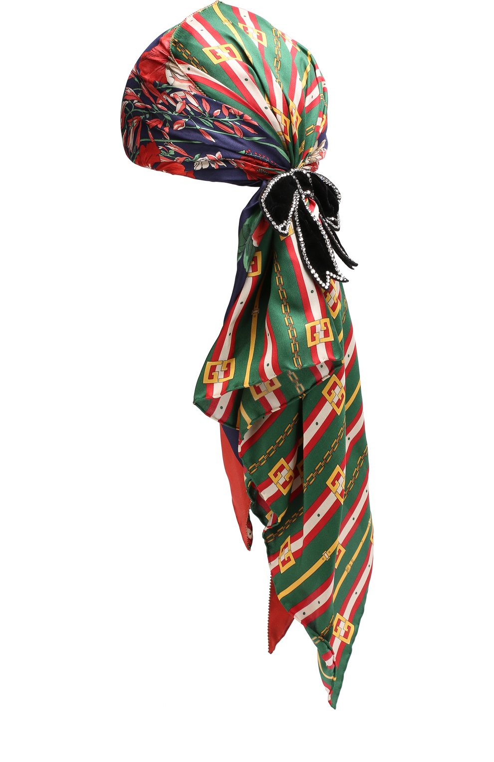 Шелковый тюрбан с принтом и декоративным бантом GUCCI, арт. 523902/3G288, фото 2