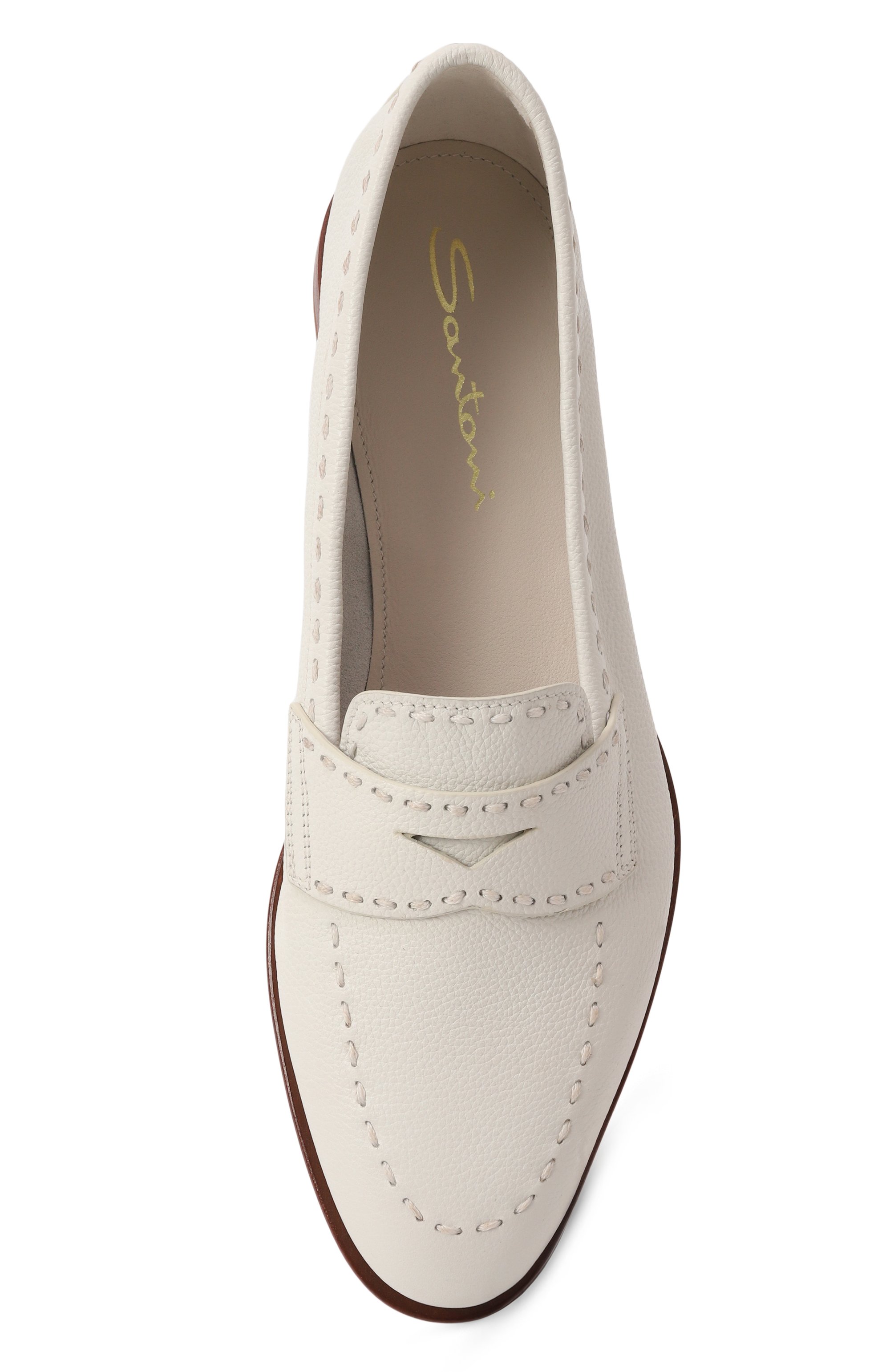 Кожаные пенни-лоферы SANTONI, арт. WUSG71437HAFSWKA, фото 6