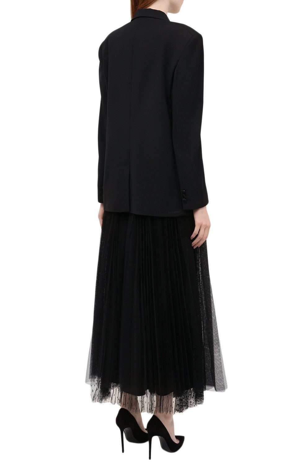 Жакет из вискозы и шерсти REDVALENTINO черного цвета по цене 114000 руб., арт. WR0CED25/65U, фото 4 Жакет из вискозы и шерсти REDVALENTINO, арт. WR0CED25/65U, фото 4