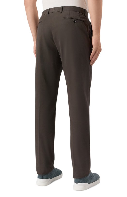 Хлопковые брюки Zegna TR00/UEI17A8/BR0WN Коричневый  TR00/UEI17A8/BR0WN Фото 4