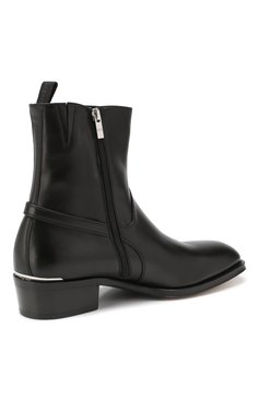 Мужские кожаные сапоги ALEXANDER MCQUEEN черного цвета, арт. 575446/WHW81 | Фото 4 (Подошва: Плоская; Мужское Кросс-КТ: Байкеры-обувь; Статус проверки: Проверена категория; Материал внутренний: Натуральная кожа; Материал утеплителя: Без утеплителя; Ювелирные украшения: Н�азначено; Материал внешний: Натуральная кожа)