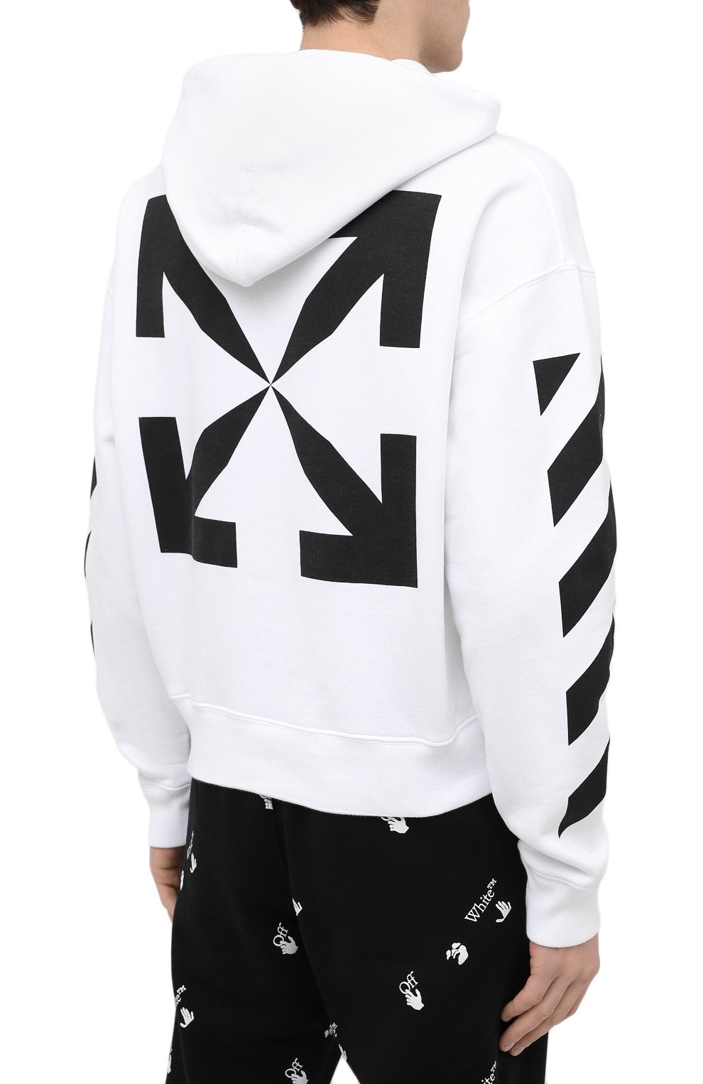 Хлопковое худи OFF-WHITE белого цвета по цене 49950 руб., арт. 0MBB037R21FLE001, фото 4 Хлопковое худи OFF-WHITE, арт. 0MBB037R21FLE001, фото 4