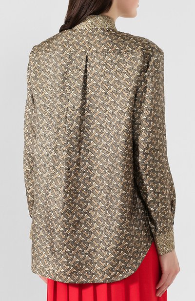 Шелковая рубашка BURBERRY хаки цвета по цене 132000 руб., арт. 8016078, фото 4 Шелковая рубашка BURBERRY, арт. 8016078, фото 4