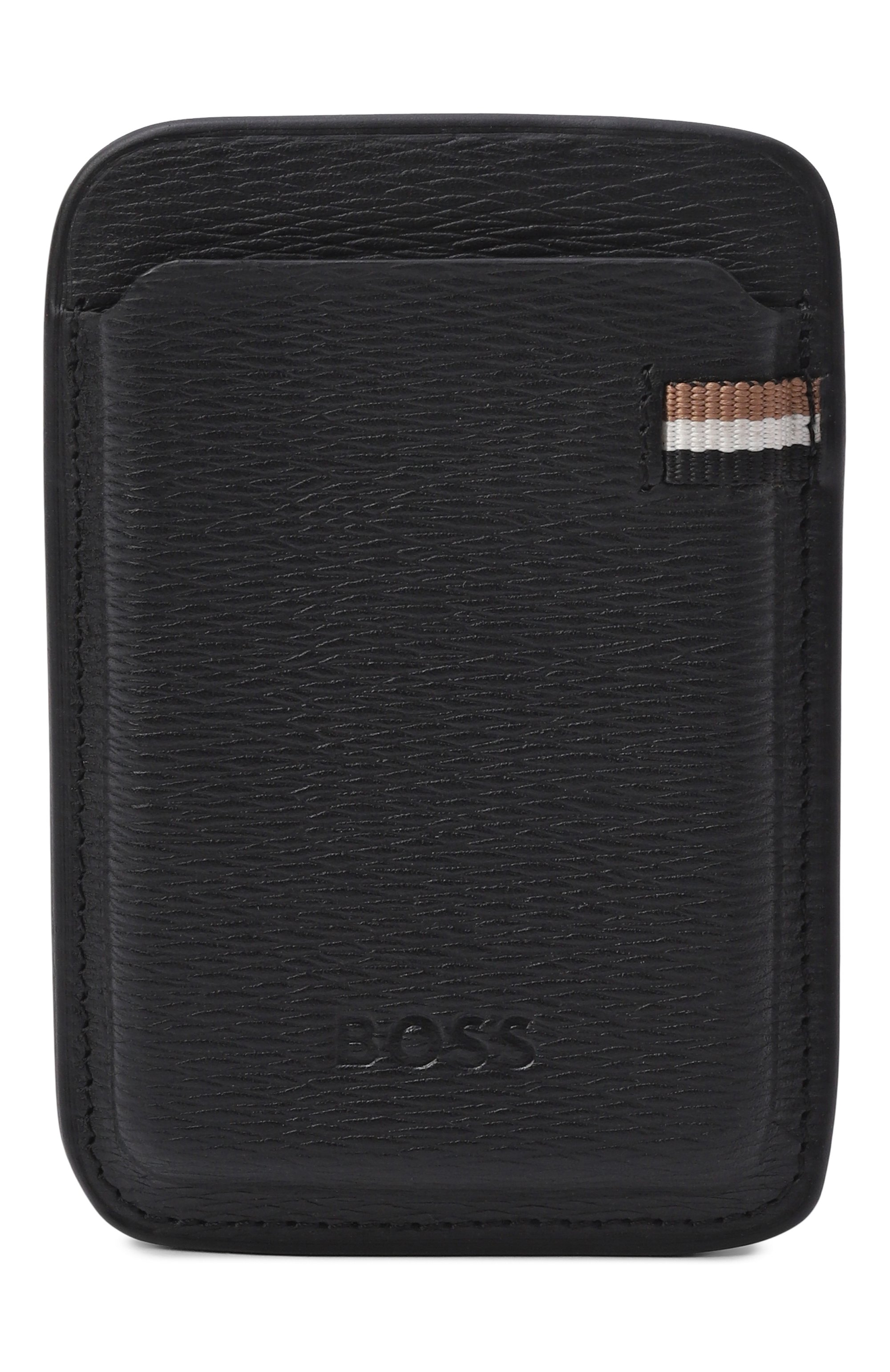 Кожаный футляр для кредитных карт BOSS черного цвета по цене 12950 руб., арт. HBPU00092M, фото 1 Кожаный футляр для кредитных карт BOSS, арт. HBPU00092M, фото 1