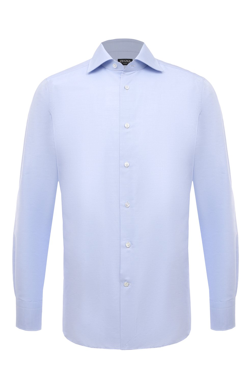 Хлопковая сорочка ZEGNA голубого цвета по цене 57750 руб., арт. CT1030/9MS0BA, фото 1 Хлопковая сорочка ZEGNA, арт. CT1030/9MS0BA, фото 1