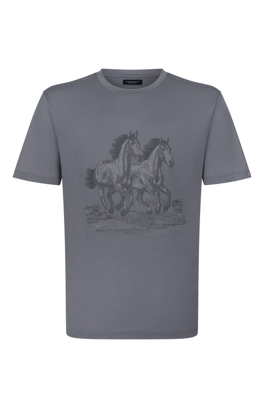 Хлопковая футболка Stefano Ricci MNH6205360/TE0001 Серый MNH6205360/TE0001