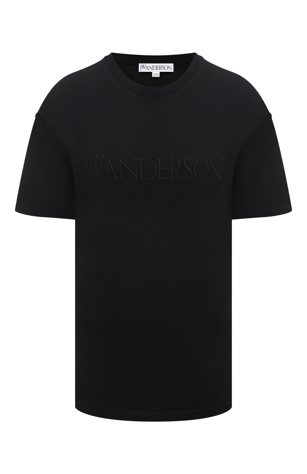 Хлопковая футболка JW ANDERSON черного цвета по цене 11450 руб., арт. JT0179 PG1358, фото 1 Хлопковая футболка JW ANDERSON, арт. JT0179 PG1358, фото 1